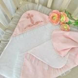 Крыжма для крещения с уголком "Елеганс" Жаккард, кулир Коралл BetiS, 75х80 см 🤍 0-6 мес.