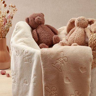 Дитячий флісовий плед 75&times;100 см та плюшева іграшка Зайчик, подарунковий набір BabyOno, 75х100 см