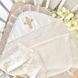 Крижма махрова для хрещення з куточком і мереживом &laquo;Ніжність перлин&raquo; молочна/беж 1