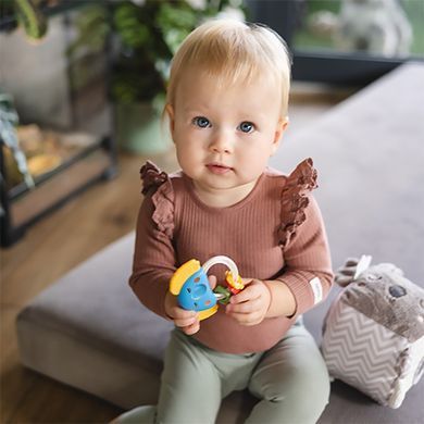 Игрушка погремушка с прорезывателем для малышей 0+ Слоник BabyOno