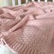 Дитячий плед в'язаний бавовняний Ромб Персиковий 80х100 см MSonya 3