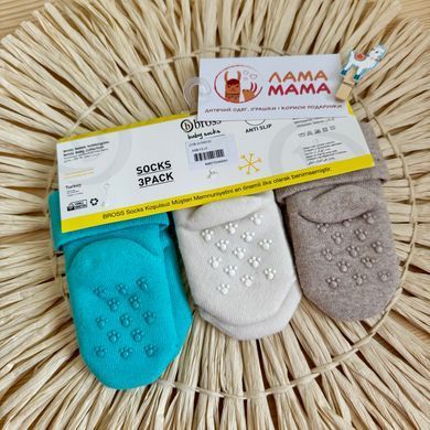 Дитячі махрові шкарпетки для найменших, набір 3 пари Динозаврики Bross