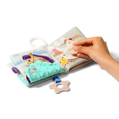 Мʼяка розвиваюча книжечка з прорізувачем для малят Ферма BabyOno