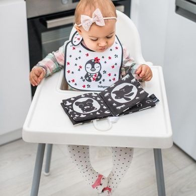 Тактильная развивающая книжечка с прорезывателем для малышей 0+ BLACK&WHITE BabyOno