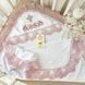 Крыжма махровая для крещения с уголком, вышивкой и кружевом "Кружева" Махра двойная Белый/пудра 75х100 см BetiS 1